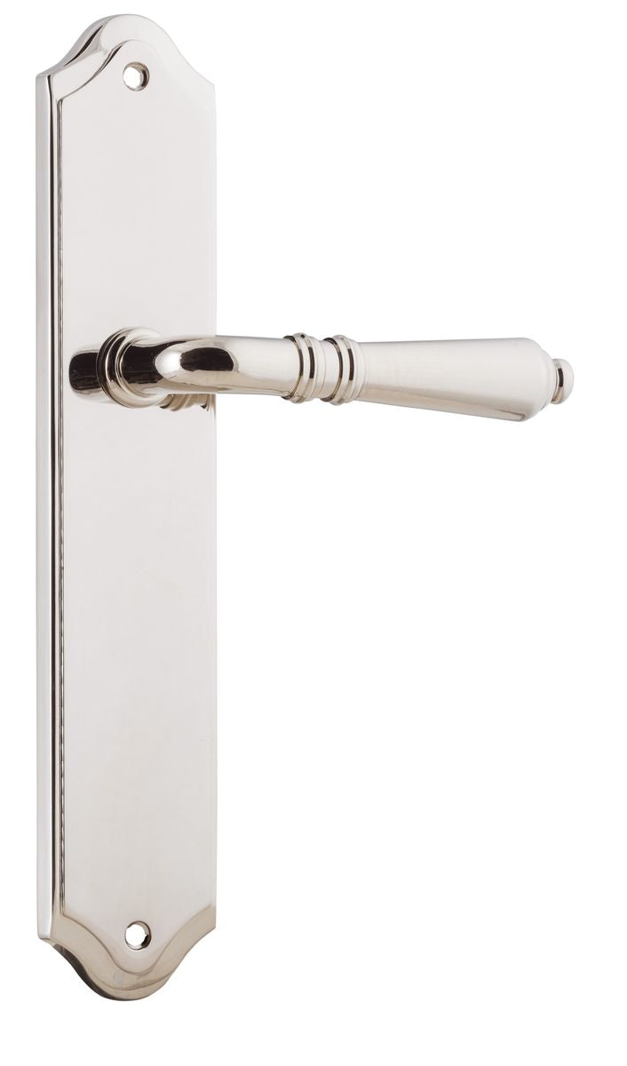 Iver Sarlat  Door Lever Oval Latch Pair, Passage Kit, Privacy Kit , Entrance Kit with High Security Lock - Polished Nickel