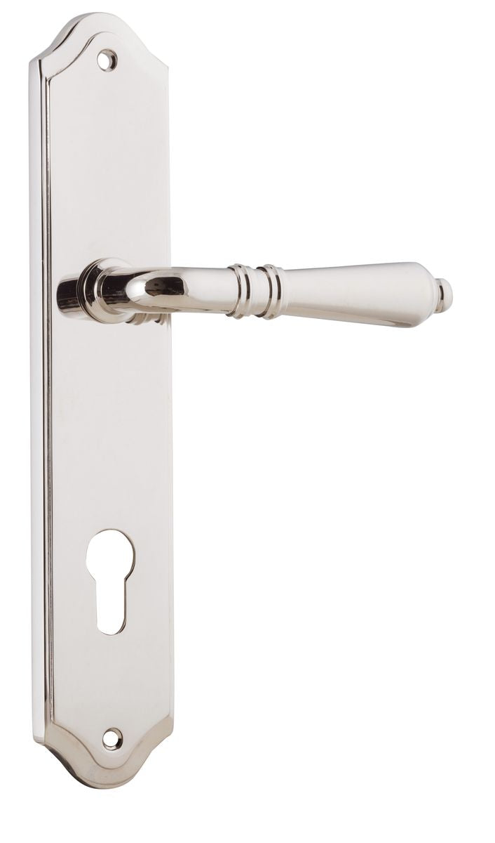 Iver Sarlat  Door Lever Oval Latch Pair, Passage Kit, Privacy Kit , Entrance Kit with High Security Lock - Polished Nickel