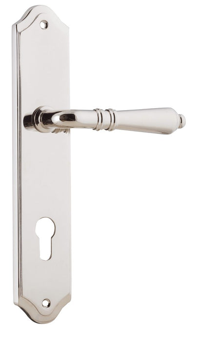 Iver Sarlat  Door Lever Oval Latch Pair, Passage Kit, Privacy Kit , Entrance Kit with High Security Lock - Polished Nickel