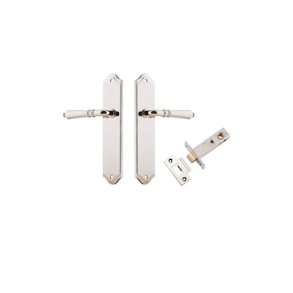 Iver Sarlat  Door Lever Oval Latch Pair, Passage Kit, Privacy Kit , Entrance Kit with High Security Lock - Polished Nickel