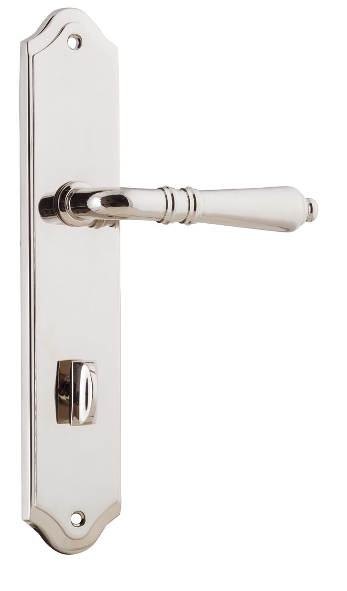 Iver Sarlat  Door Lever Oval Latch Pair, Passage Kit, Privacy Kit , Entrance Kit with High Security Lock - Polished Nickel