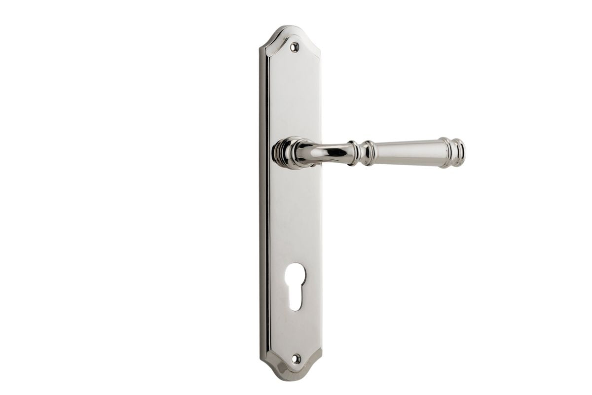 Iver Verona Door Lever Shouldered Latch Pair, Passage Kit, Privacy Kit , Entrance Kit with High Security Lock Polished Nickel