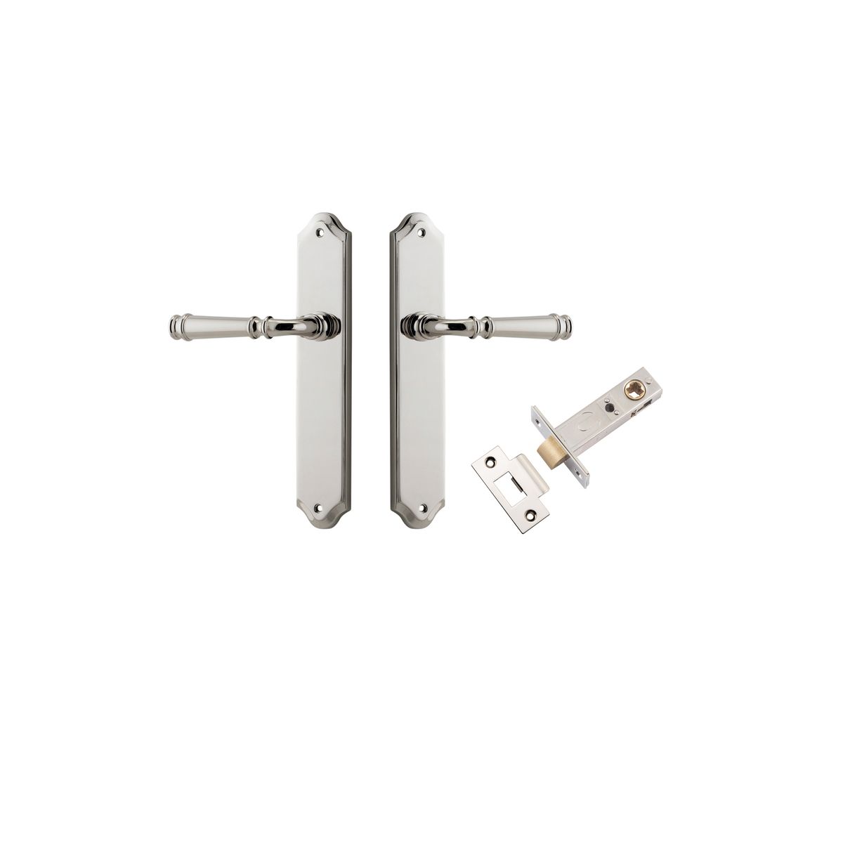 Iver Verona Door Lever Shouldered Latch Pair, Passage Kit, Privacy Kit , Entrance Kit with High Security Lock Polished Nickel