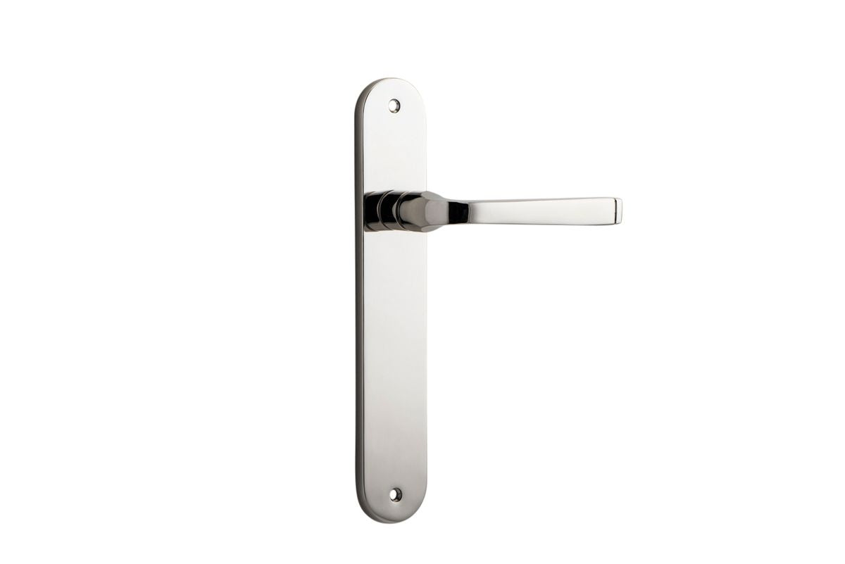 Iver Annecy Door Lever Oval Latch Pair, Passage Kit, Privacy Kit , Entrance Kit with High Security Lock - Polished Nickel