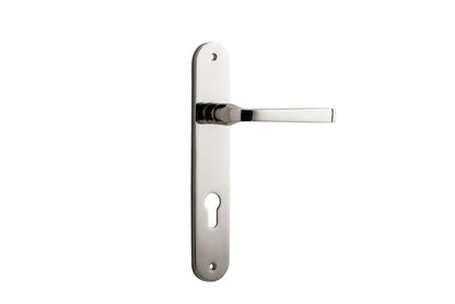 Iver Annecy Door Lever Oval Latch Pair, Passage Kit, Privacy Kit , Entrance Kit with High Security Lock - Polished Nickel