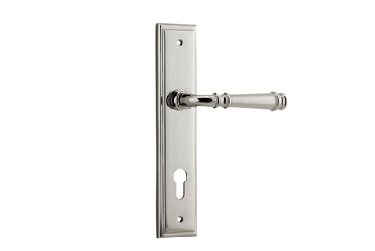 Iver Verona Door Lever Stepped Latch Pair, Passage Kit, Privacy Kit , Entrance Kit with High Security Lock -Polished Nickel