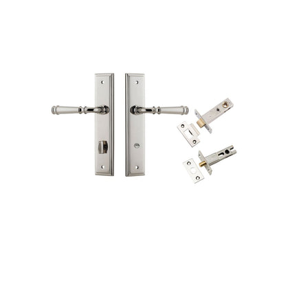 Iver Verona Door Lever Stepped Latch Pair, Passage Kit, Privacy Kit , Entrance Kit with High Security Lock -Polished Nickel