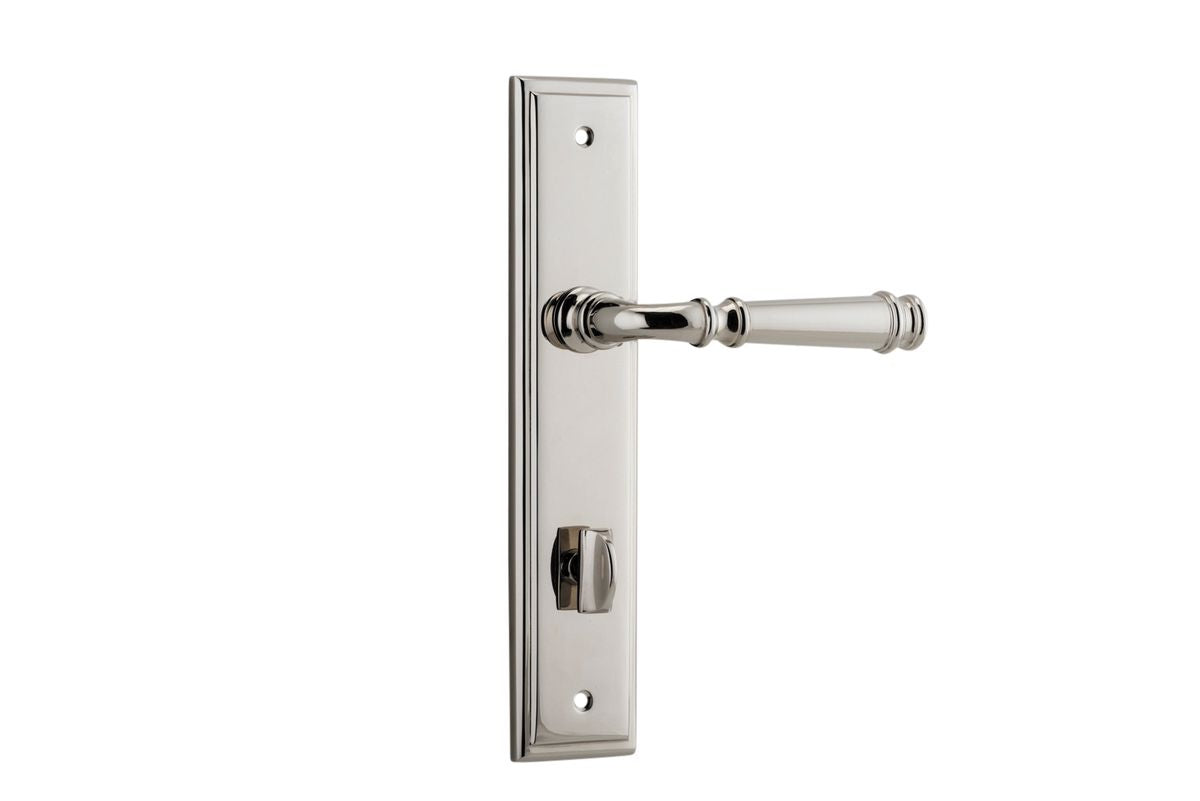 Iver Verona Door Lever Stepped Latch Pair, Passage Kit, Privacy Kit , Entrance Kit with High Security Lock -Polished Nickel