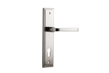 Iver Annecy Door Lever Shouldered Latch Pair, Passage Kit, Privacy Kit , Entrance Kit with High Security Lock -Polished Nickel