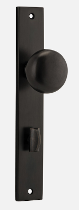 Iver Cambridge Door Knob 10822 Rectangular Backplate Signature Brass - Passage ,Privacy & Entrance
