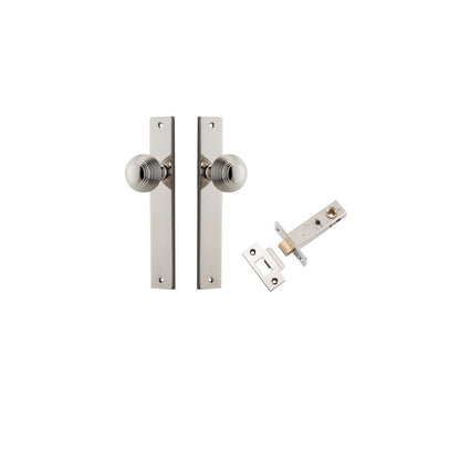Iver Guildford Door Knob Rectangular Latch Pair, Passage Kit, Privacy Kit , Entrance Kit with High Security Lock - Polished Nickel