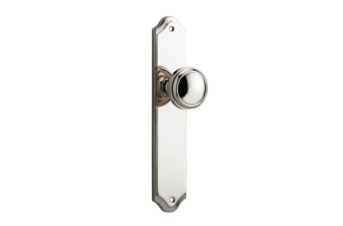 Iver Paddington  Door Knob Shouldered Latch Pair, Passage Kit, Privacy Kit , Entrance Kit with High Security Lock - Polished Nickel