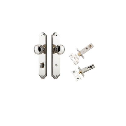 Iver Paddington  Door Knob Shouldered Latch Pair, Passage Kit, Privacy Kit , Entrance Kit with High Security Lock - Polished Nickel