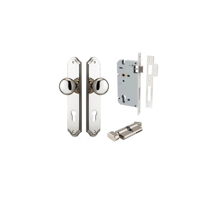 Iver Cambridge Door Knob Shouldered Latch Pair, Passage Kit, Privacy Kit , Entrance Kit with High Security Lock - Polished Nickel
