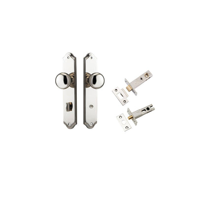 Iver Cambridge Door Knob Shouldered Latch Pair, Passage Kit, Privacy Kit , Entrance Kit with High Security Lock - Polished Nickel