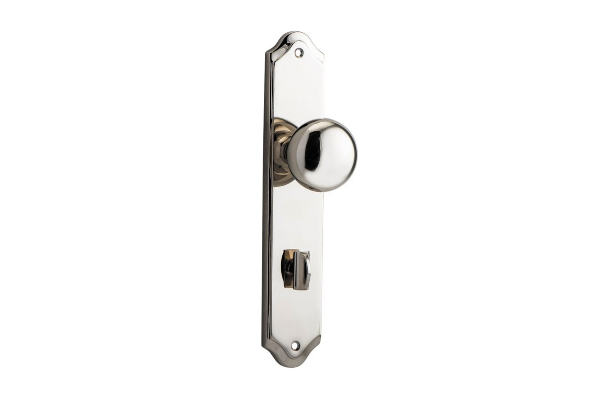 Iver Cambridge Door Knob Shouldered Latch Pair, Passage Kit, Privacy Kit , Entrance Kit with High Security Lock - Polished Nickel
