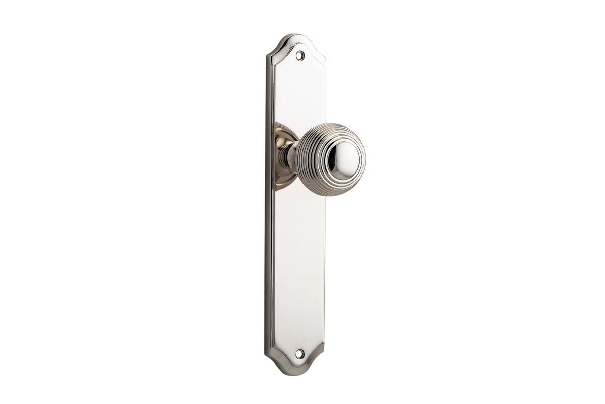 Iver Guildford Door Knob Shouldered Latch Pair, Passage Kit, Privacy Kit , Entrance Kit with High Security Lock -Polished Nickel