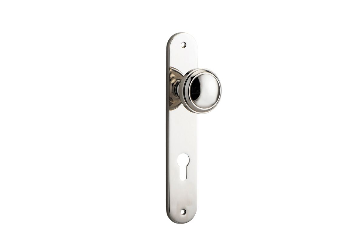 Iver Paddington  Door Knob Oval Latch Pair, Passage Kit, Privacy Kit , Entrance Kit with High Security Lock - Polished Nickel