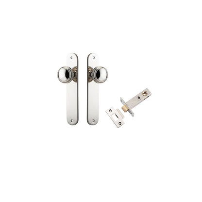 Iver Paddington  Door Knob Oval Latch Pair, Passage Kit, Privacy Kit , Entrance Kit with High Security Lock - Polished Nickel
