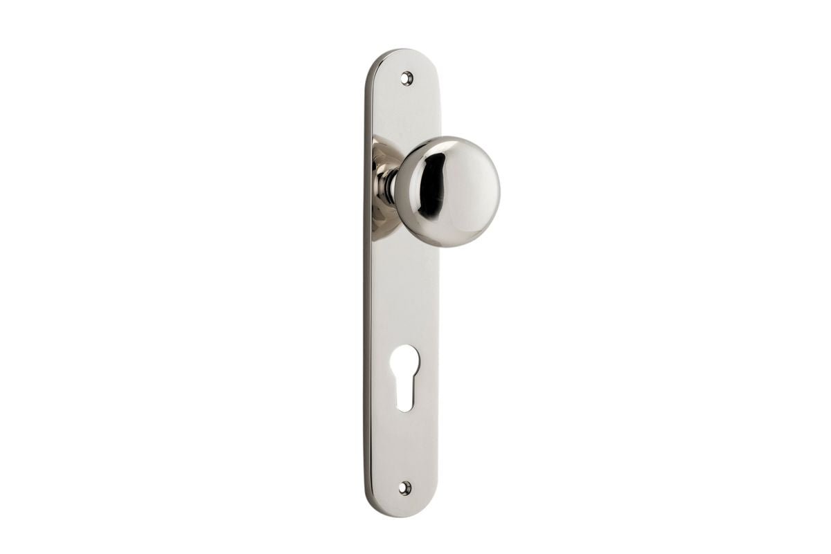 Iver Cambridge Door Knob Oval Concealed Fix Pair, Passage Kit, Privacy Kit , Entrance Kit with High Security Lock - Polished Nickel