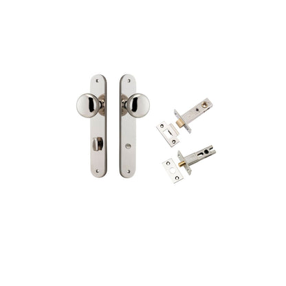 Iver Cambridge Door Knob Oval Concealed Fix Pair, Passage Kit, Privacy Kit , Entrance Kit with High Security Lock - Polished Nickel