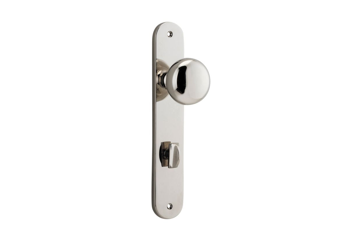 Iver Cambridge Door Knob Oval Concealed Fix Pair, Passage Kit, Privacy Kit , Entrance Kit with High Security Lock - Polished Nickel