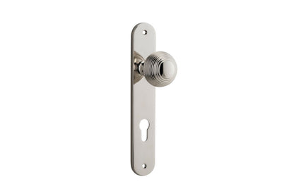 Iver Guildford Door Knob Oval Latch Pair, Passage Kit, Privacy Kit , Entrance Kit with High Security Lock -Polished Nickel