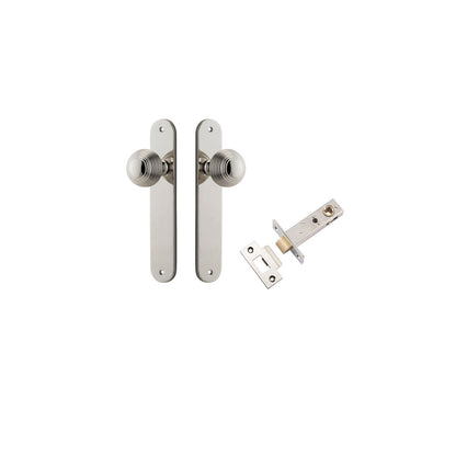 Iver Guildford Door Knob Oval Latch Pair, Passage Kit, Privacy Kit , Entrance Kit with High Security Lock -Polished Nickel