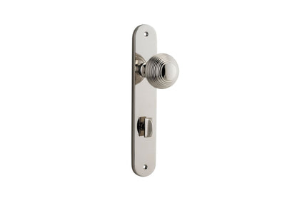 Iver Guildford Door Knob Oval Latch Pair, Passage Kit, Privacy Kit , Entrance Kit with High Security Lock -Polished Nickel