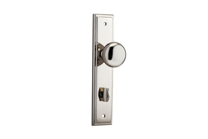 Iver Cambridge Door Knob Stepped Latch Pair, Passage Kit, Privacy Kit , Entrance Kit with High Security Lock - Polished Nickel