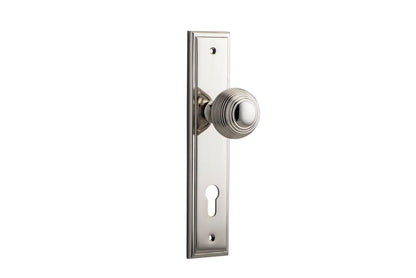 Iver Guildford Door Knob Stepped Latch Pair, Passage Kit, Privacy Kit , Entrance Kit with High Security Lock - Polished Nickel
