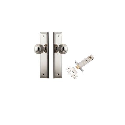 Iver Guildford Door Knob Stepped Latch Pair, Passage Kit, Privacy Kit , Entrance Kit with High Security Lock - Polished Nickel