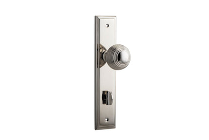 Iver Guildford Door Knob Stepped Latch Pair, Passage Kit, Privacy Kit , Entrance Kit with High Security Lock - Polished Nickel