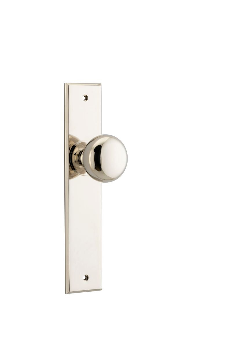 Iver Cambridge Door Knob Chamfered  Latch Pair, Passage Kit, Privacy Kit , Entrance Kit with High Security Lock - Polished Nickel