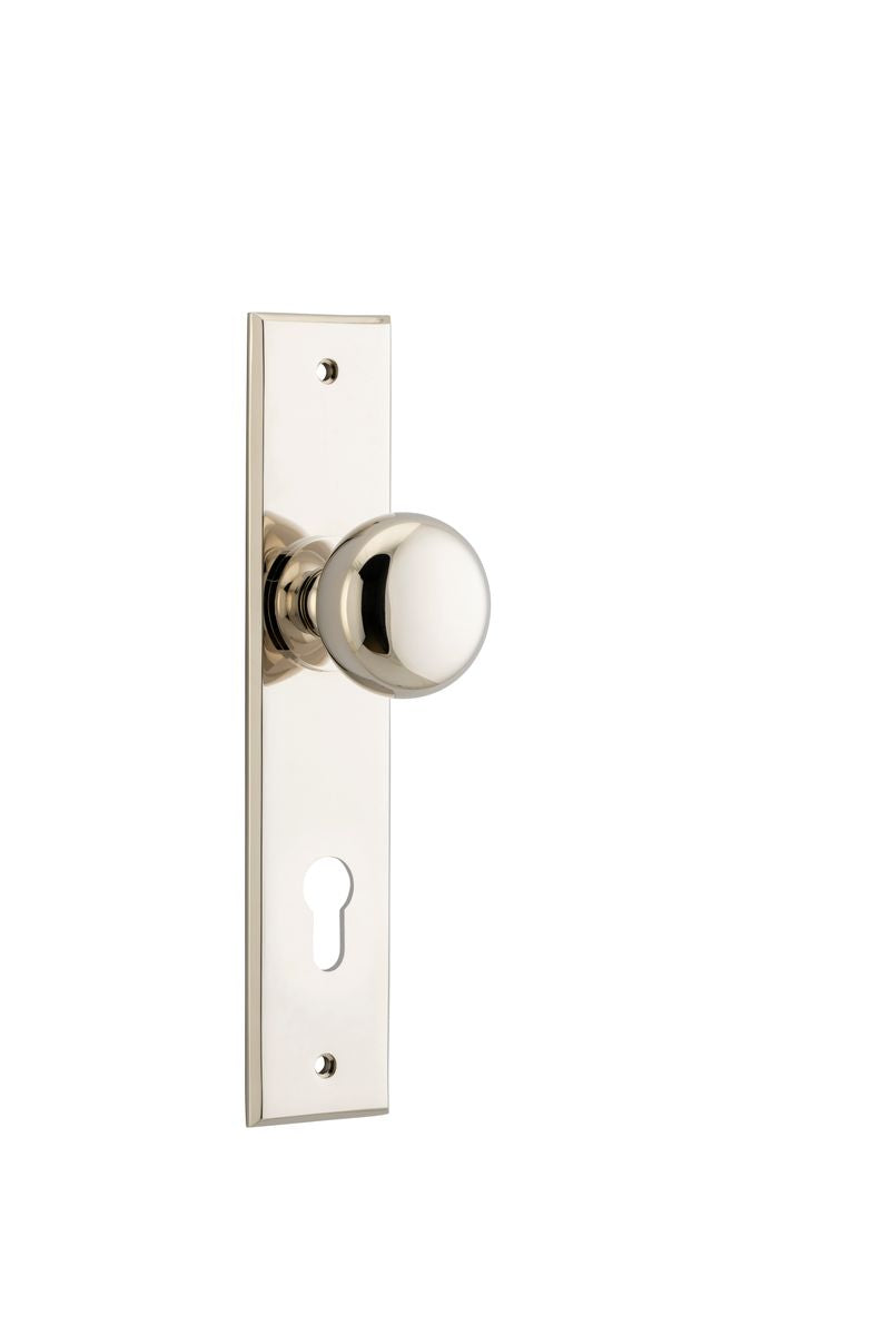 Iver Cambridge Door Knob Chamfered  Latch Pair, Passage Kit, Privacy Kit , Entrance Kit with High Security Lock - Polished Nickel