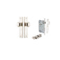 Iver Cambridge Door Knob Chamfered  Latch Pair, Passage Kit, Privacy Kit , Entrance Kit with High Security Lock - Polished Nickel
