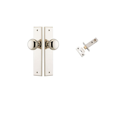 Iver Cambridge Door Knob Chamfered  Latch Pair, Passage Kit, Privacy Kit , Entrance Kit with High Security Lock - Polished Nickel