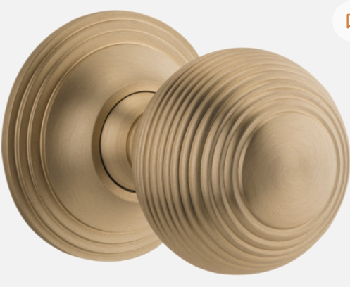 Iver Guildford Door Knob 0254 Round Rose  Brushed Brass - Passage kit ,Privacy kit & Entrance Kit (Dual Function 5 pin and Key Thumb 6 Pin)