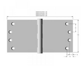 Lohala Hinge Stainless Steel 304 ,Wide Throw 100mm x 125mm x 3.5mm ,100mm x 150mm x 3.5mm & 100mm x 200mm x 3.5mm Button Tip SS/ Ti Gold PVD FP