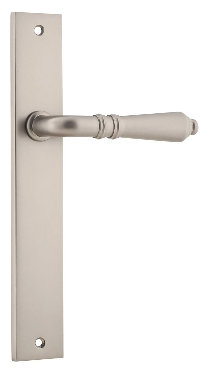 Iver Sarlat  Door Lever Rectangular Latch Pair, Passage Kit, Privacy Kit , Entrance Kit with High Security Lock - Satin Nickel