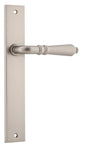 Iver Sarlat  Door Lever Rectangular Latch Pair, Passage Kit, Privacy Kit , Entrance Kit with High Security Lock - Satin Nickel