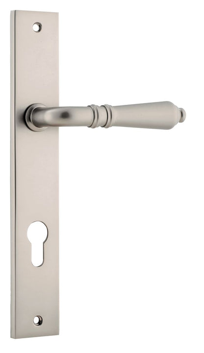 Iver Sarlat  Door Lever Rectangular Latch Pair, Passage Kit, Privacy Kit , Entrance Kit with High Security Lock - Satin Nickel