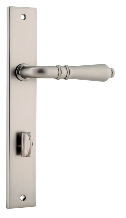 Iver Sarlat  Door Lever Rectangular Latch Pair, Passage Kit, Privacy Kit , Entrance Kit with High Security Lock - Satin Nickel