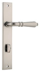 Iver Sarlat  Door Lever Rectangular Latch Pair, Passage Kit, Privacy Kit , Entrance Kit with High Security Lock - Satin Nickel