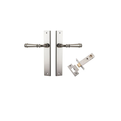 Iver Verona Door Lever Rectangular Latch Pair, Passage Kit, Privacy Kit , Entrance Kit with High Security Lock - Satin Nickel