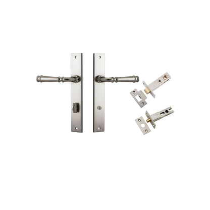 Iver Verona Door Lever Rectangular Latch Pair, Passage Kit, Privacy Kit , Entrance Kit with High Security Lock - Satin Nickel