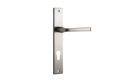Iver Annecy Door Lever Rectangular Latch Pair, Passage Kit, Privacy Kit , Entrance Kit with High Security Lock -Satin Nickel