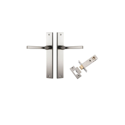 Iver Annecy Door Lever Rectangular Latch Pair, Passage Kit, Privacy Kit , Entrance Kit with High Security Lock -Satin Nickel
