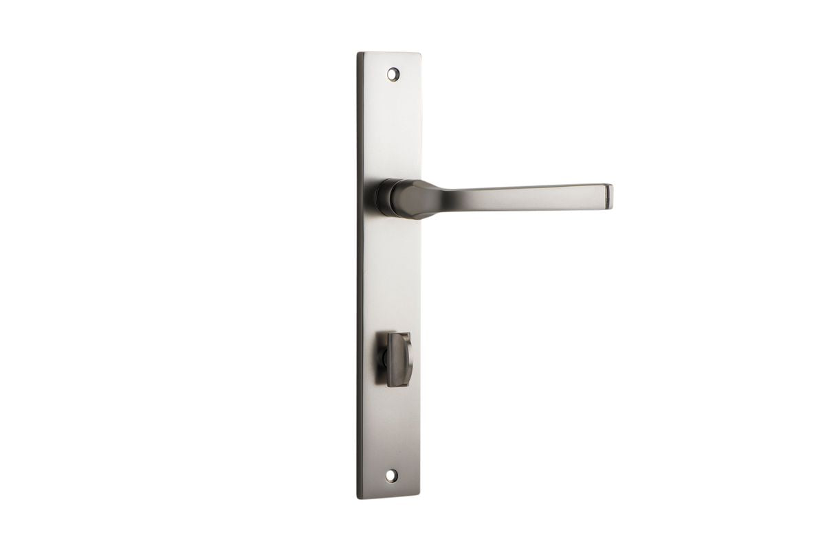 Iver Annecy Door Lever Rectangular Latch Pair, Passage Kit, Privacy Kit , Entrance Kit with High Security Lock -Satin Nickel
