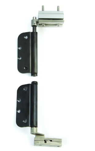HENDERSON SECUREFOLD 100KG R-LOCK PIVOT SET MORTICE RADIUS BLACK & CHROME